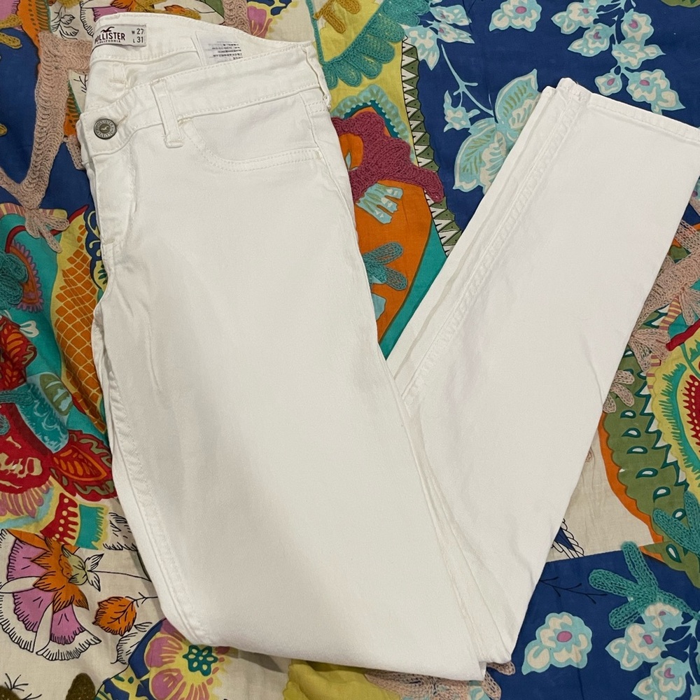 Hollister White Skinny Jeans size 5R W27 L31